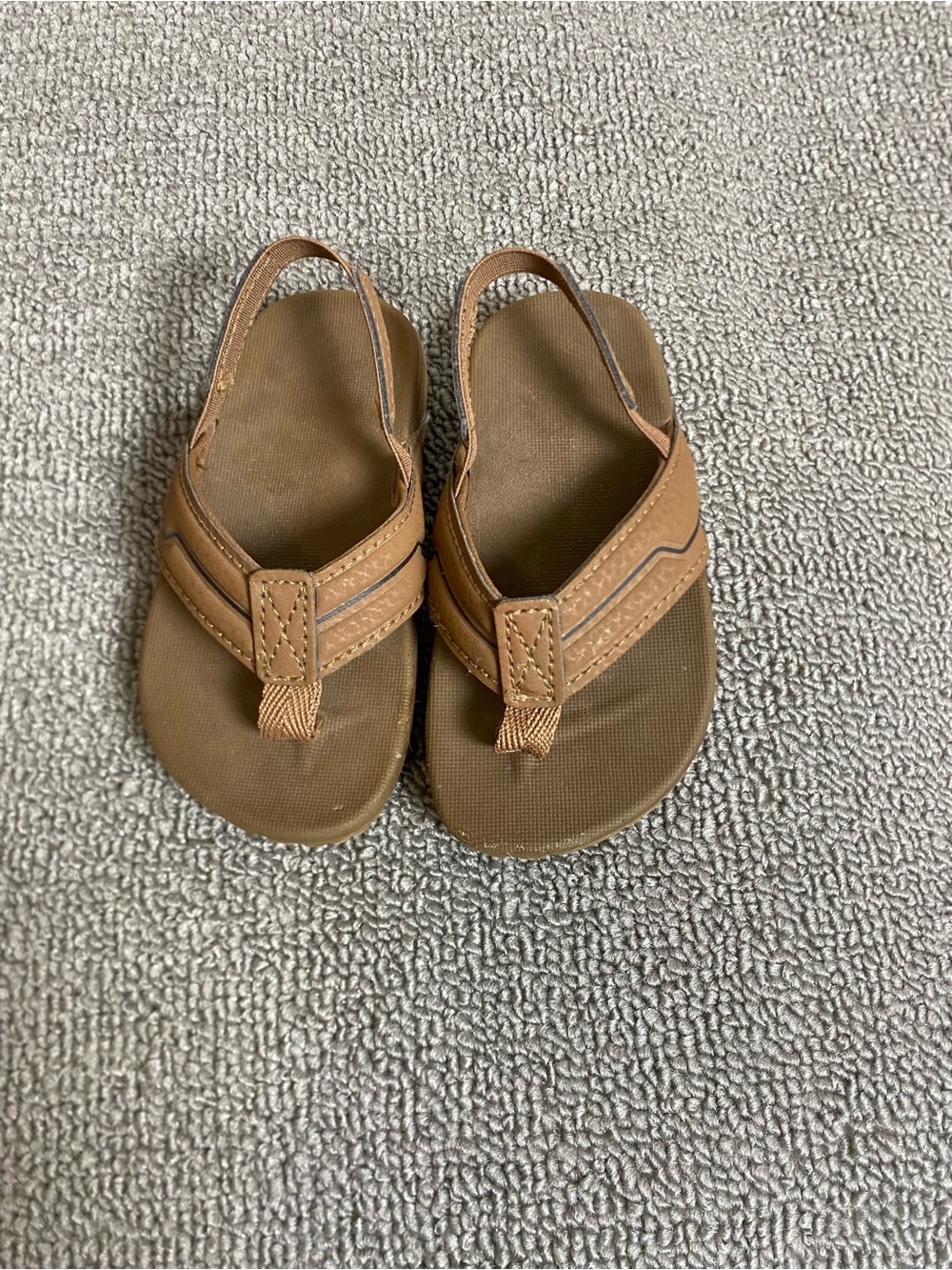 Kids Brown Backstrap Flip Flop Sandals
